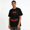 Halloween Skeleton Hand Six Seven Fun Print Casual Top Pure Cotton T-shirt