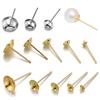 30-50PCS Stainless Steel Earring Stud Base Blank Post Ear Studs Tray Earplug 3mm-10mm for Pearl DIY Jewelry Making Accessories