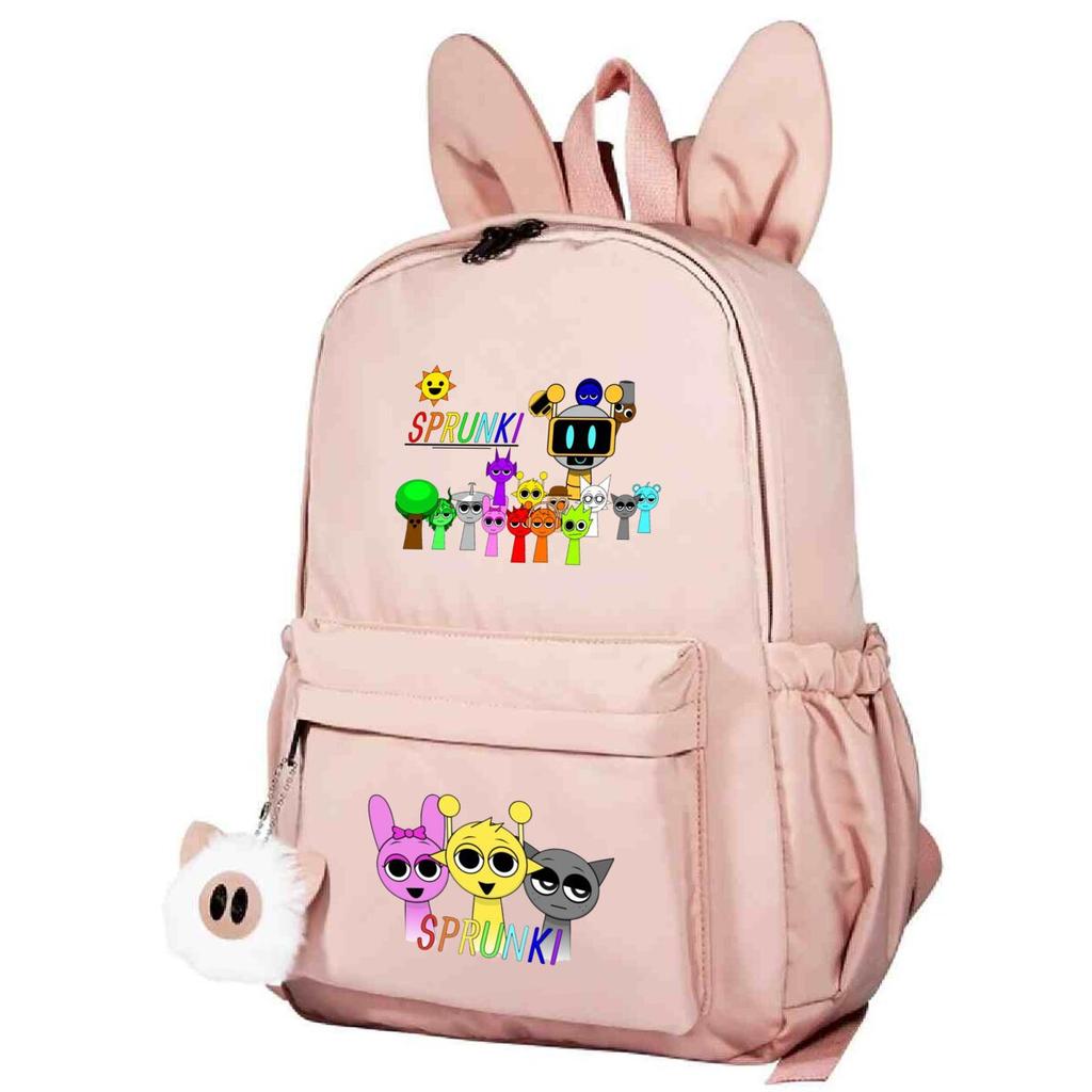 Campus Schoolbag Primary And Secondary School Students Cute Rabbit Ears Personalized Backpack Cartoon Printing
