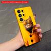 2DFlat Samsung Phone Case Sassy Cat In Yellow Coat & Sunglasses Applicable To Galaxy S23 S24 S25ULTRA S26 A12 A14 A15 A16 A54 A55