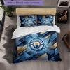 Set Lenzuola Manchester City Modello 3 Pezzi Morbida Copripiumino in Microfibra con Federe per Camera da Letto