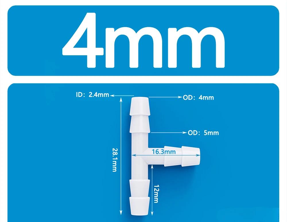Plastic PP/PE Equal Diameter Tee T-shaped Variable Diameter Connector Plastic Connector Pagoda Tee Hose Barb Connector