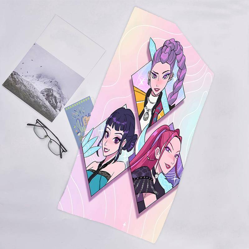 1pc KPop Demon Hunters6 Beach Towel, Beach and Seaside Swimming Pool Equipment, Fashion Pattern, Rectangular, Travel Essentials