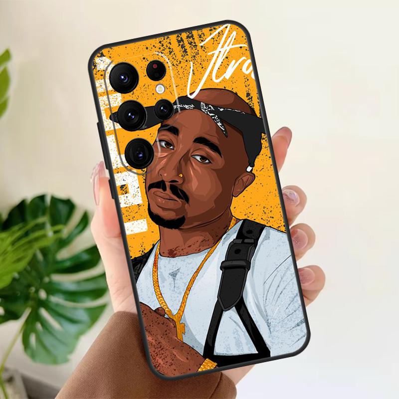 Rapper T-Tupac Shakur Soft Case For Samsung Galaxy S25 S24 S23 S22 S21 Ultra S9 S10 Plus S23 FE S24 FE Phone Cover
