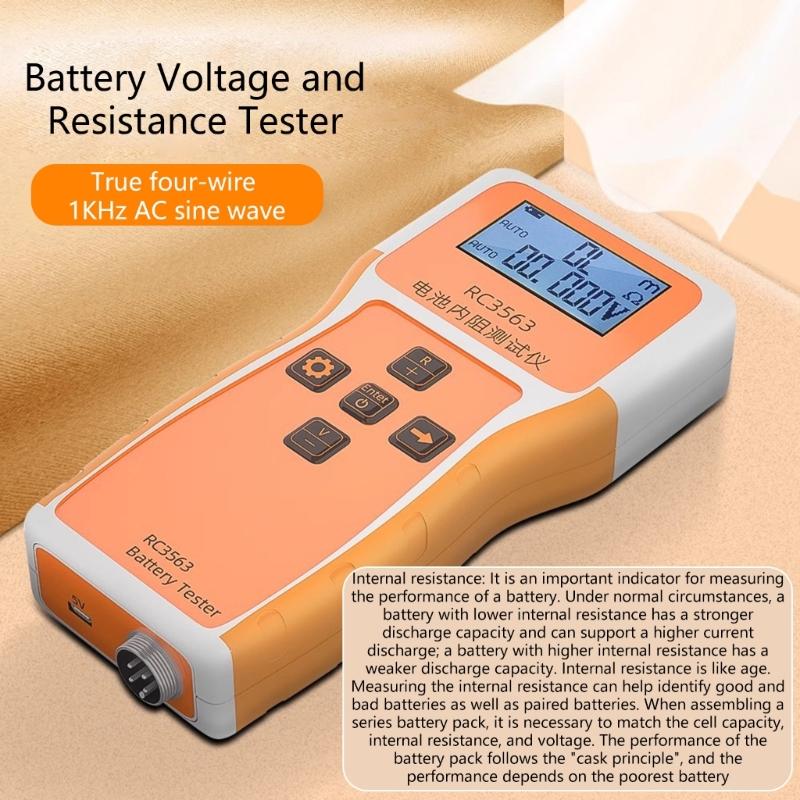 Handheld Battery Tester For Internal Resistance Voltage Measurement With High Precise 3 Digit Display And Portable Design