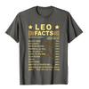 Leo Facts Zodiac Funny Leo Birthday Gift Tee TShirt Rife Adult T Shirts Fitness Tops T Shirt Cotton Simple Style