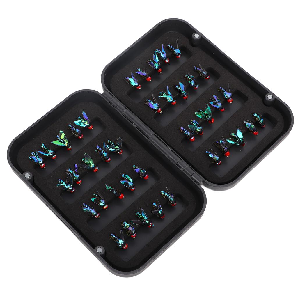 40Pcs Fly Fishing Lures Bait with Storage Box High Carbon Steel Hook for Trout Bass Fishing