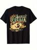 LocalSt Unisexs Saint Cecilia Patron Saint Of Music Catholic Guitar TShirt Black Casual Short Sleeve