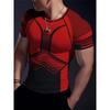 Simple Daily Exercise Fitness Breathable Men's Round Neck Shirt Simple Line Printed Casual Short Sleeve Casual Men's T-shirt