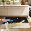Astronaut Among Cosmic Roses Floor Mat Flannel Rug Soft Non Slip Washable Door Mat For Bathroom Bedroom Kitchen Home Decor