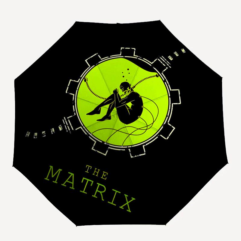 

1pc The Matrix Automatic Folding Umbrella - Compact 8-Rib Design, Durable Plastic & Iron, Lightweight for Outdoor Daily Use22047