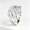 Cool Style Spiral Diamond Ring Light Luxury, High-end Silver Ring with a Wide Band and Intricate Cubic Zirconia Setting