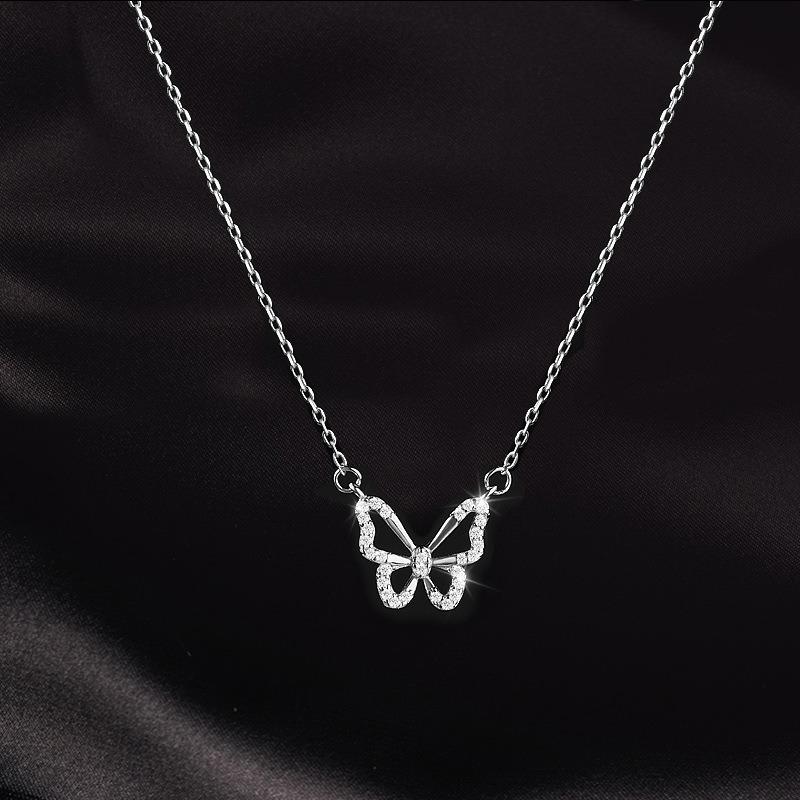 Diamond Butterfly Pendant Necklace Personalized Fashion Wedding Party Ladies Clampsy Necklace Festival Girl Jewelry Gift