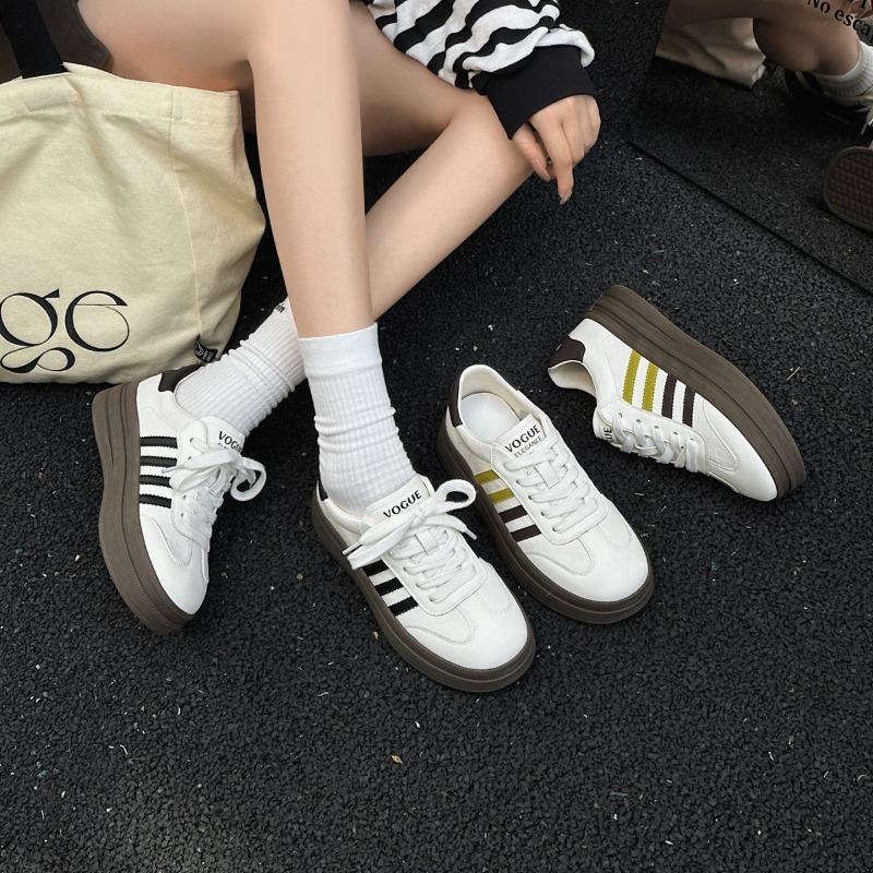 Leather little white shoes women's autumn new thick-soled heightening fashionable versatile light leisure sports