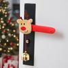 Cartoon Christmas Door Handle Covers Protective Anti Collision Door Knob Cover Cute with Hanging Bells Christmas Decorations