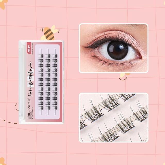 

Mogugu - False Eyelashes Clusters (Various Designs) Without Glue & Tweezers - Set of 12 - Black - 12mm