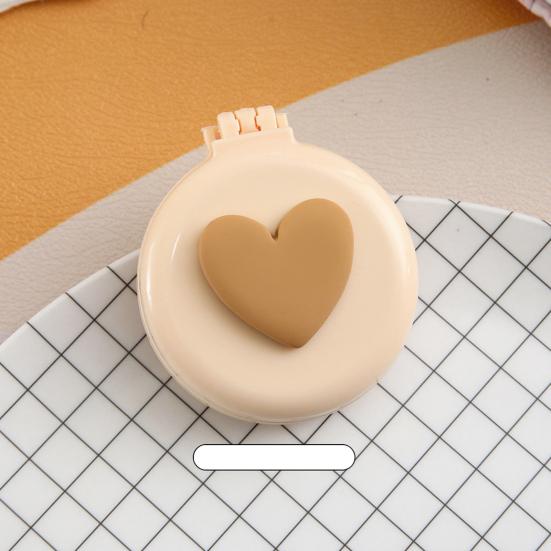 2-In-1 Mini Folding Hair Brush with Makeup Mirror Portable Travel Air Cushion Comb Women Girls Scalp Massage Detangling Brush