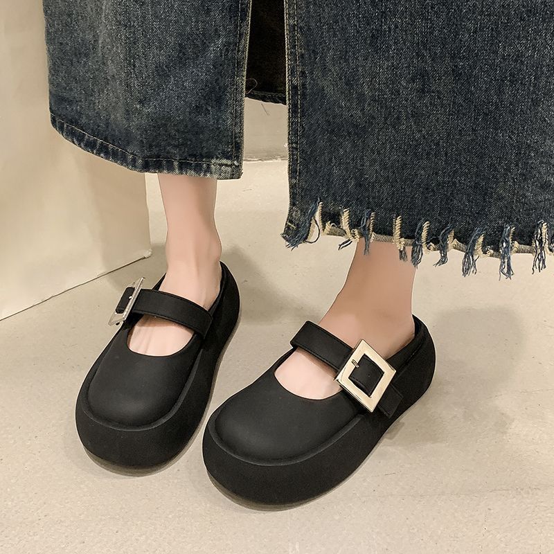 Simple Design Bag Head Slippers 2025 Spring and Summer New Fashion Versatile Comfortable Bag Head Half Slippers Women's Wear