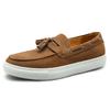 Sapatos Masculinos de Veludo Estilosos Slip-On Mocassins Casuais Bico Redondo Couro Sintético Respirável Solado de Borracha Sapatos de Verão
