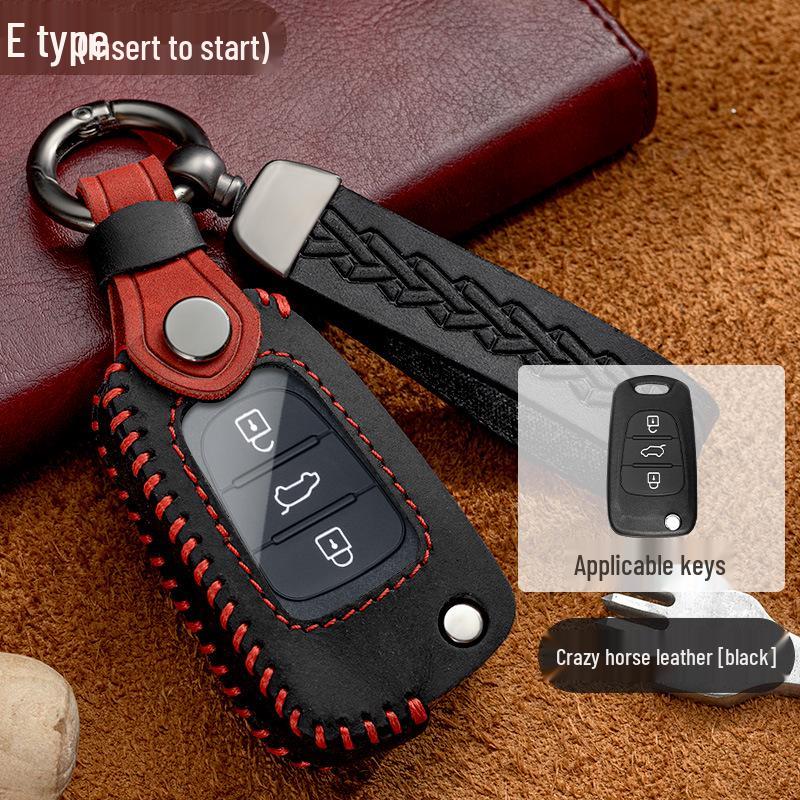 

Чохол для ключа з натуральної шкіри Hyundai для Elantra, Langdong, Mingtu, ix35, Reina, Festa, Santa Fe & Tucson