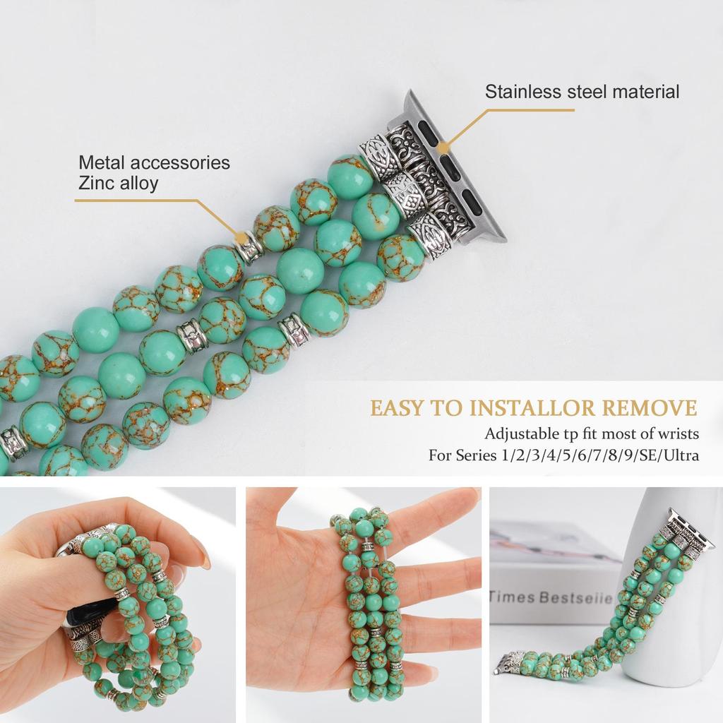 Beaded Bracelet Strap for Apple Watch - Cross-Border Bestseller