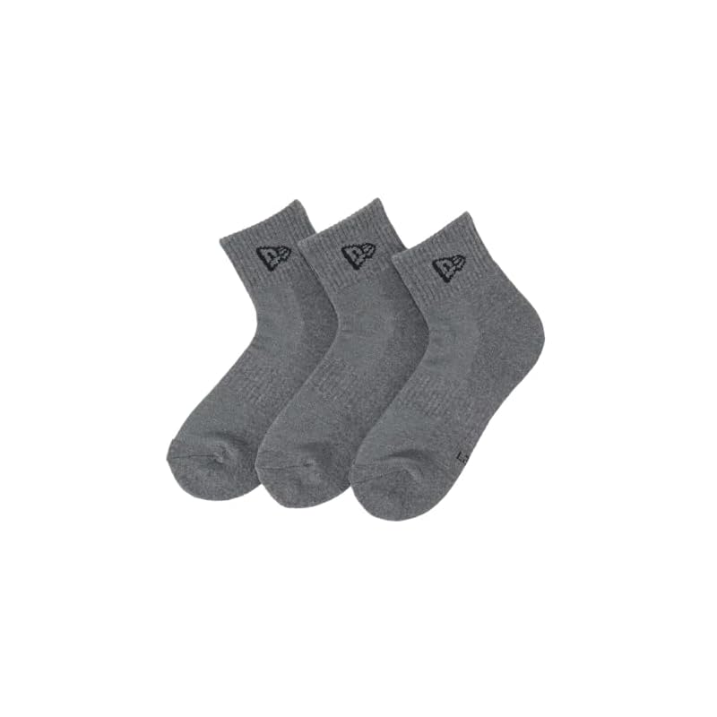 [New Era] Ankle Socks, 3 Pairs, Charcoal Gray, 23-25cm
