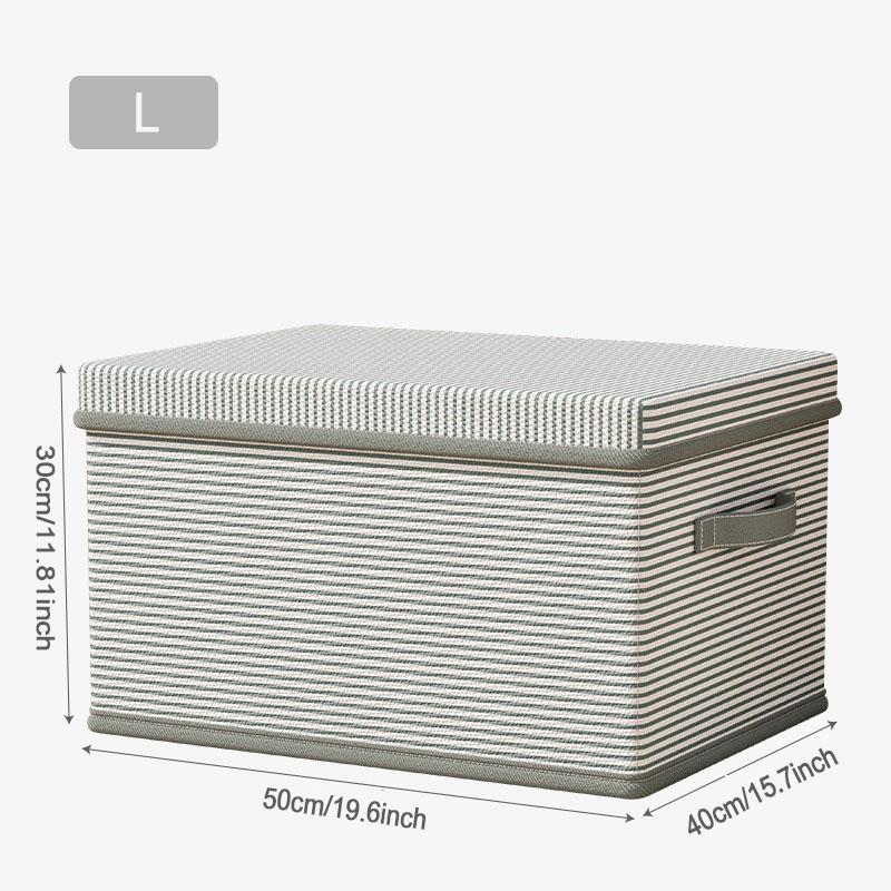 Non Woven Fabric Lid Zipper Striped Clothes Storage Box Multifunction Household Finishing Artifact Toy Storage Box Basket
