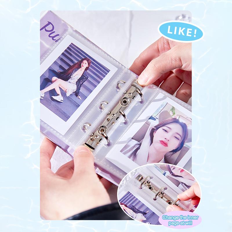 High-Capacity 3 Inch Kpop Idol Photo Album 20 Pockets Bowknot Photocard Binder Mini Gift Small Card Book