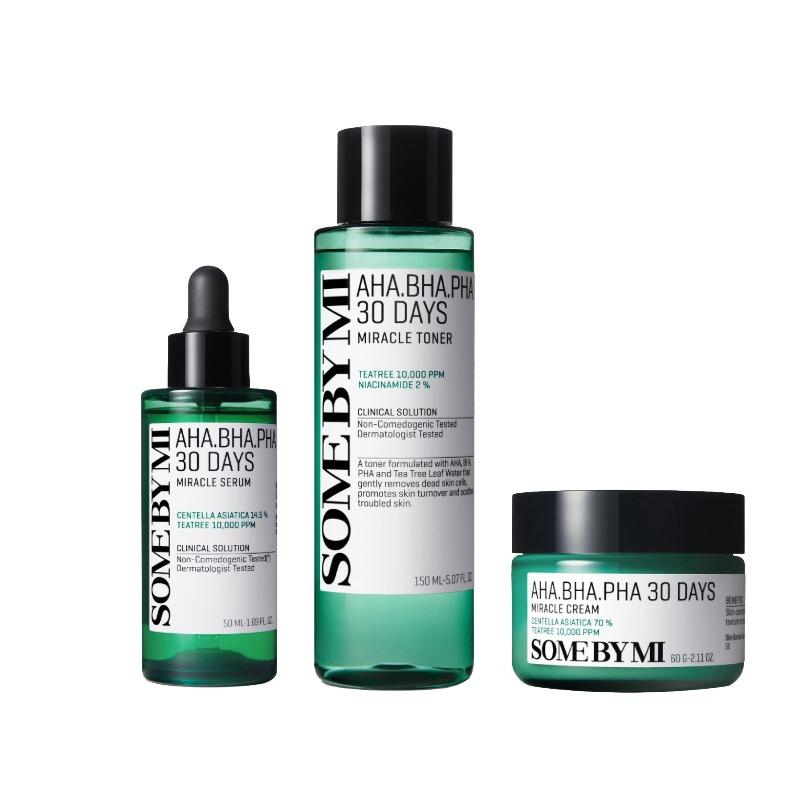 30 Days Miracle Trio 3-Step Set - AHA·BHA·PHA 30 Days Miracle_ Pore Refining Korean Skincare_ Blackhead & Blemish Care