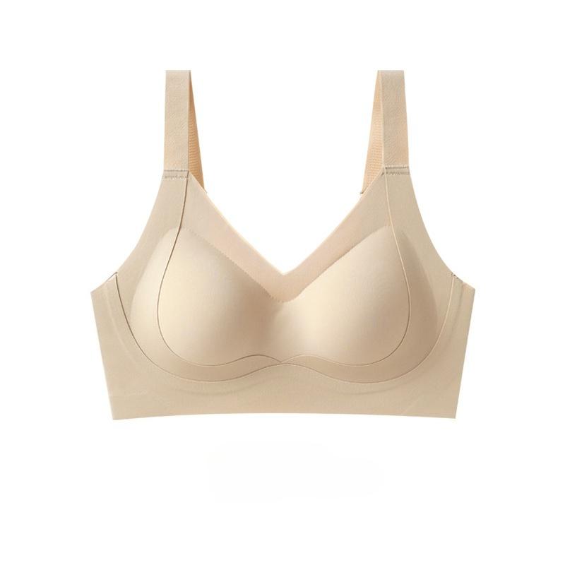 Plus Size Seamless Minimizer Bra, Thin Large Cup Side Support Anti-Sagging Push Up Bra for Big Bust M