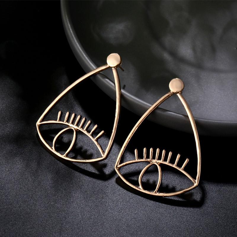 New Geometric Eye Earrings Minimalist Alloy Jewelry For Women Fashionable