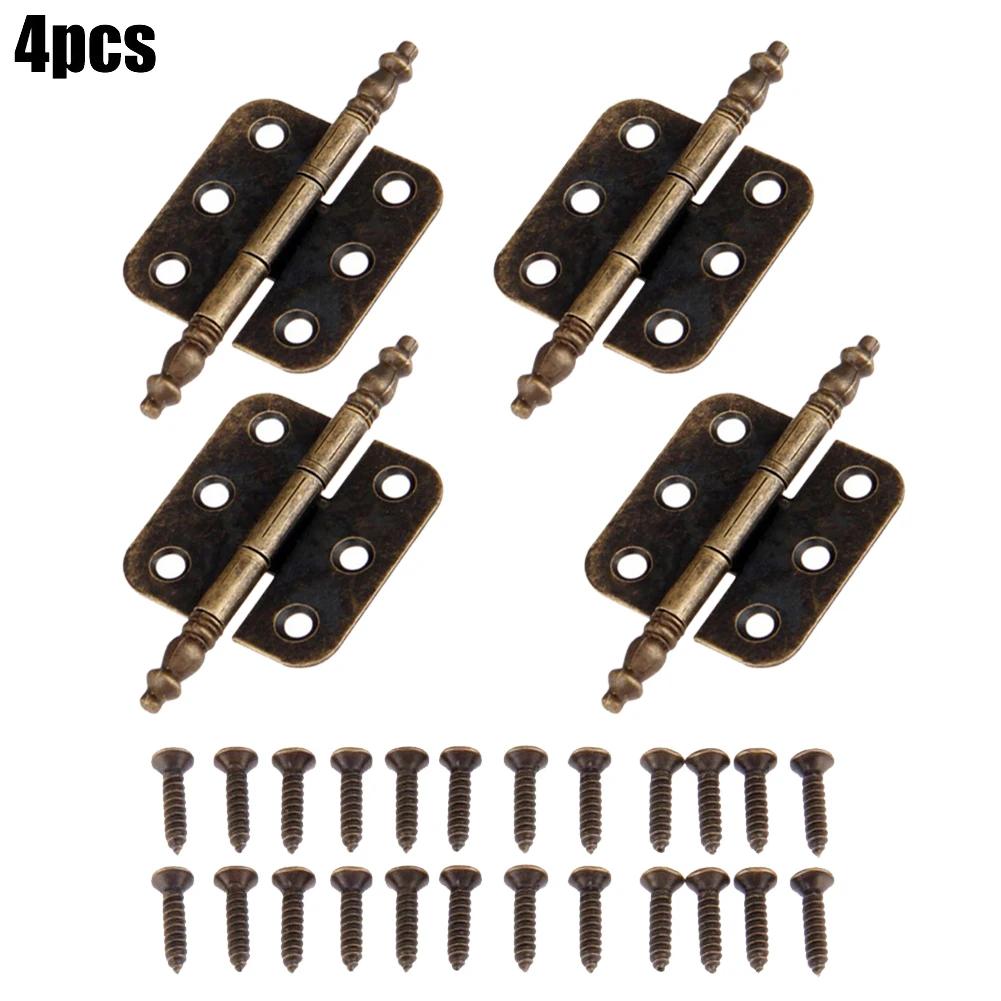 Decorative Antique Bronze Hinges with 6 Holes for Jewelry Boxes and Cabinets Iron Hardware for Various Applications