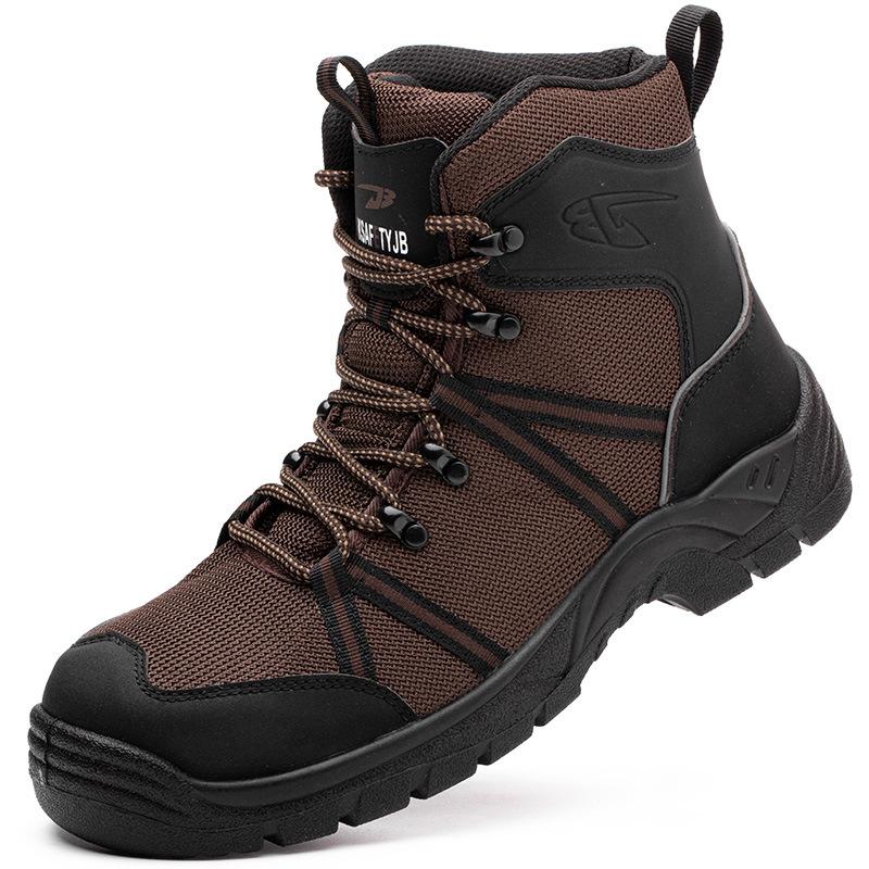 New high-top labor insurance shoes, anti-smashing and anti-piercing men's comfortable, non-slip and wear-resistant safety shoes, work protective shoes
