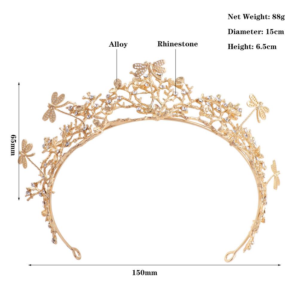 Hair Hoop Metal Princess Crowns Rhinestone Bride Tiaras Elegant Retro Crown  Girls Gift