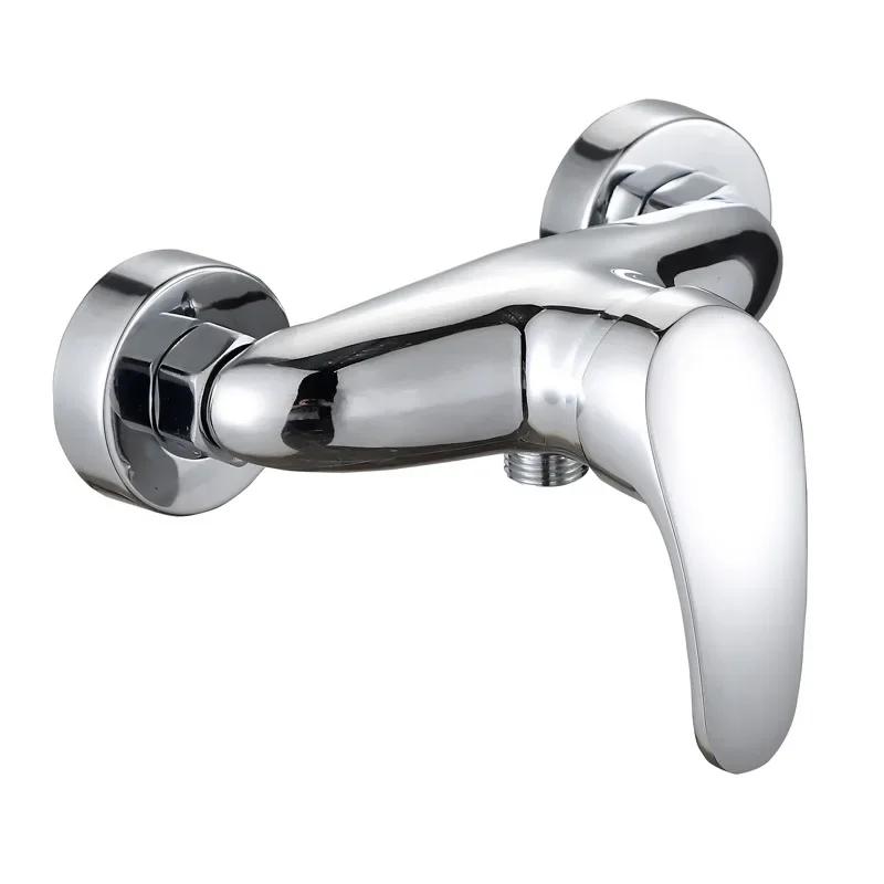 Bathroom Mixer Faucet Wall Mounted Shower Faucets Single Handle Hot and Cold Water Tap Household Chrome Bathroom Faucets