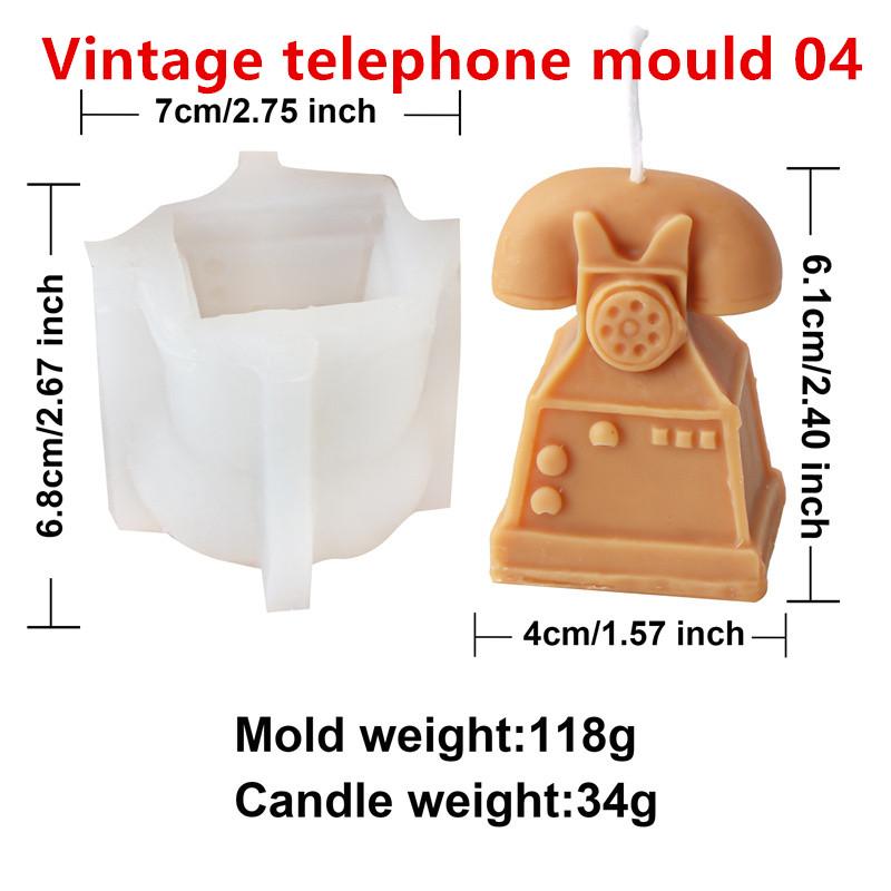 

3D Vintage TV Telephone Shaped Silicone Molds DIY Recorde Phonograph Shaped Candle Plaster Making Mold Handmade Home Decor gifts