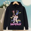 Korean KPop Demon Hunter Cartoon Girls Boy Hooded Sweatshirt Warm Children's Wave Fashion Casual Tops Casual Girls Clothing