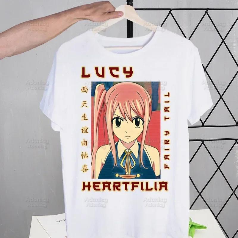 Anime Fairy Tail Kreslený Natsu Erza Gray Lucy Trička Léto Pánské/Dámské Hip Hopové Tričko Streetwear trička Krátký Rukáv Topy