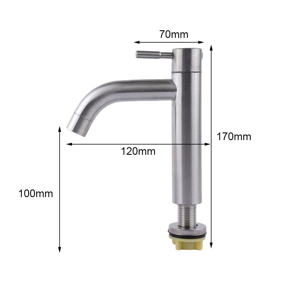 Rubinetto per Bagno Rubinetto per Lavabo Acqua Fredda Argento Spazzolato