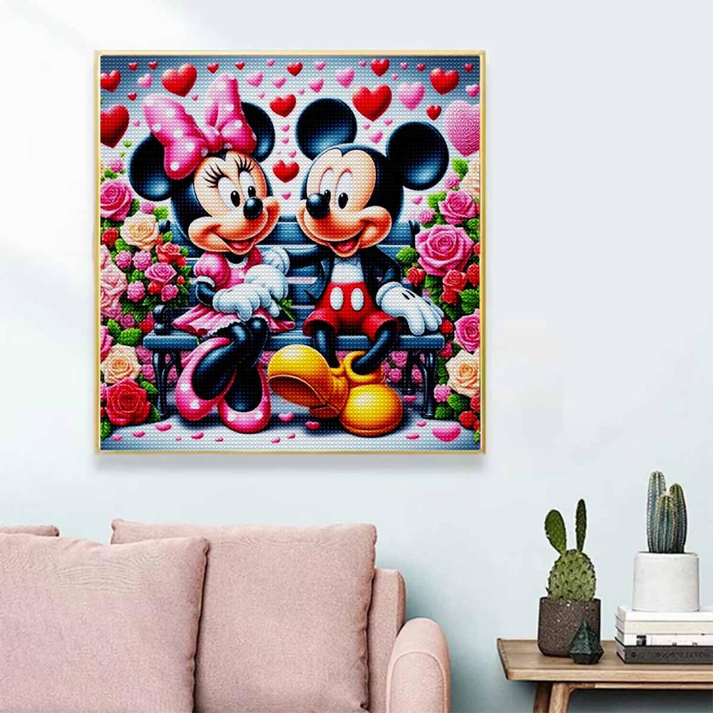 DIY Diamond Painting Round Diamond Happy Minnie Mickey Full Diamond Mosaic Home Decoration Painting Cross Stitch Kit