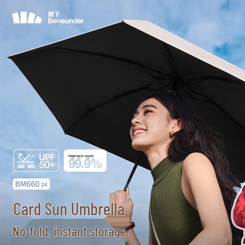 Beneunder Six-Fold Flat UV Protection Sun & Rain Umbrella