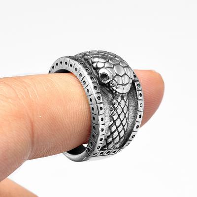 New Hot Selling Animal Style Titanium Steel Retro Personalized Snake Ring