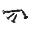 Black Zinc Plated 304 Stainless Steel Countersunk Self-Tapping Screws, Flat Head, Phillips, Sizes M2-M6