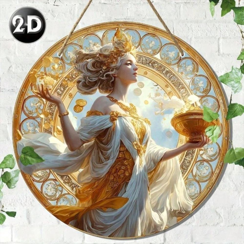 Vintage Gold Angel Metal Poster Wall Art Halloween Christmas Home Decor