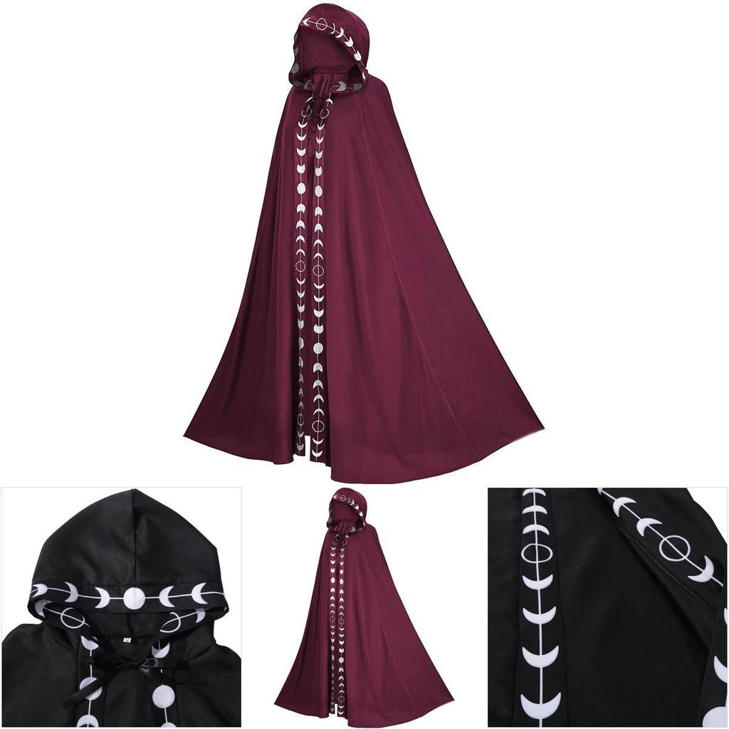 Cosplay Renaissance Kapuzenumhang Mittelalterlicher Stil 5 Farben Halloween Kostüm Film- und Fernsehen Cosplay Outfit