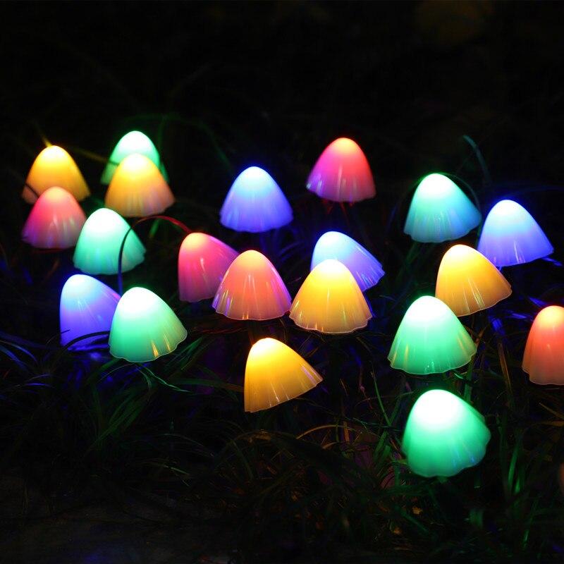 LED Solar String Light Garden Decoration Mushroom Lights IP65 Waterproof Garland Patio Decor Outdoor Solar Lights Fairy Light
