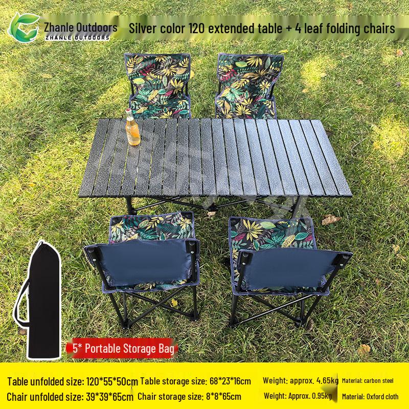 Outdoor Folding Table & Chair Set - Perfect for Leisure, Picnics, Camping, Barbecues, or Market Stalls. Portable and Compact Design.