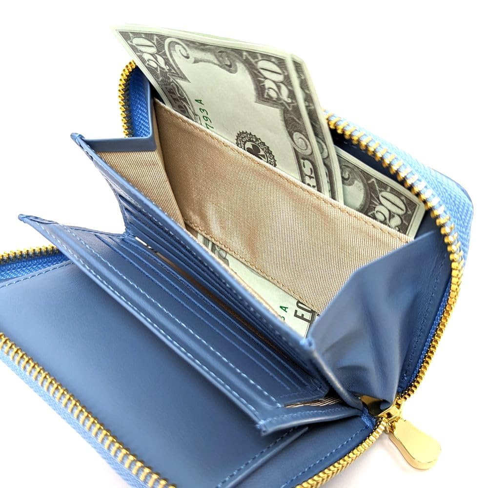 Bifold Wallet Billfold Blue [Karkuru]