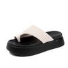 Thick-soled heightening set of toe cool slippers for women in the summer of 2025, wearing flip-flops with skirts, beach one-word slippers for women