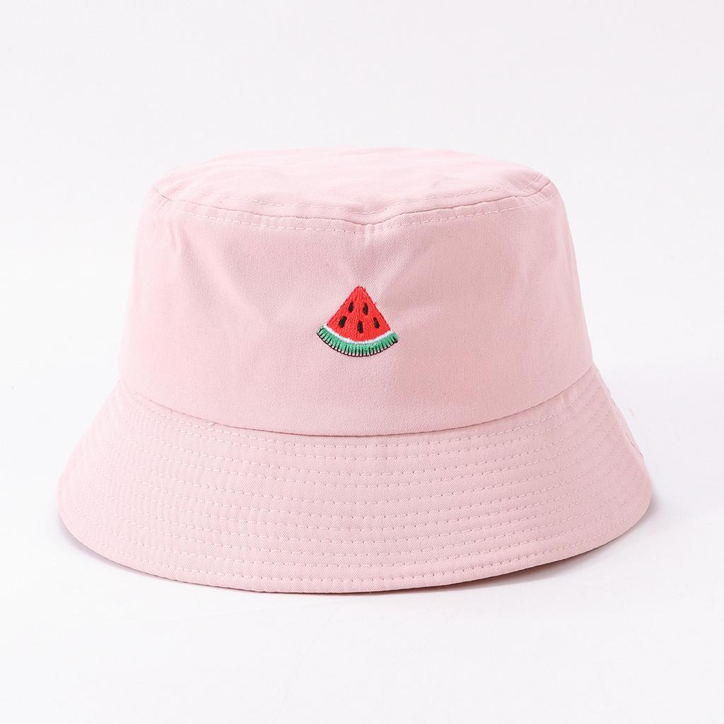 Watermelon Embroidery Fisherman's Hat Unisex Outdoor Sports Cap All-Season Style for Men And Women